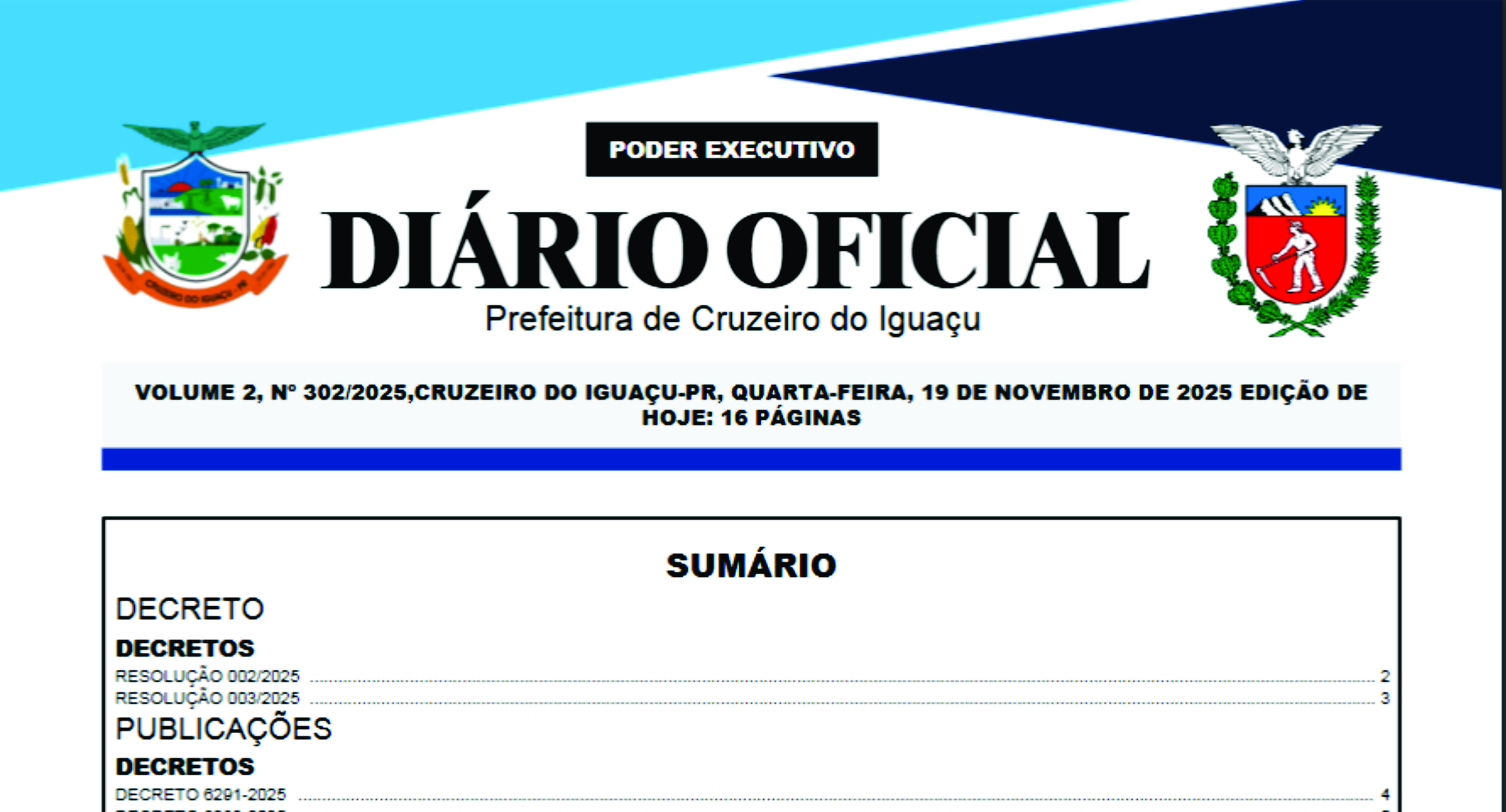 Diário Oficial de Cruzeiro do Iguaçu, Paraná